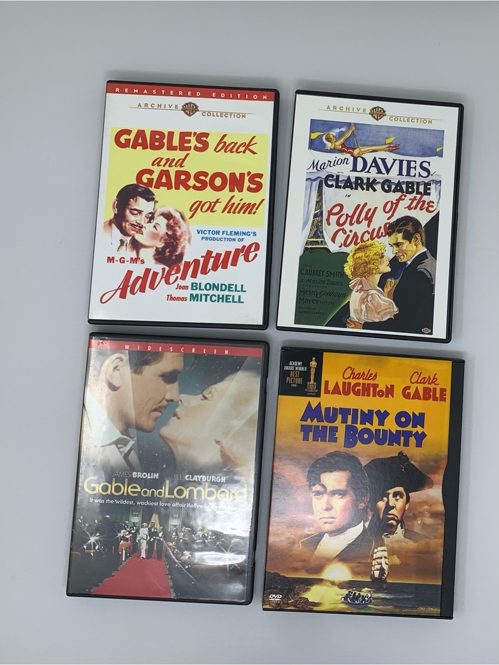 Pre-owned Warner Bros. Set of 3 Dvds With Clark Gable And 1 DVD James Brolin